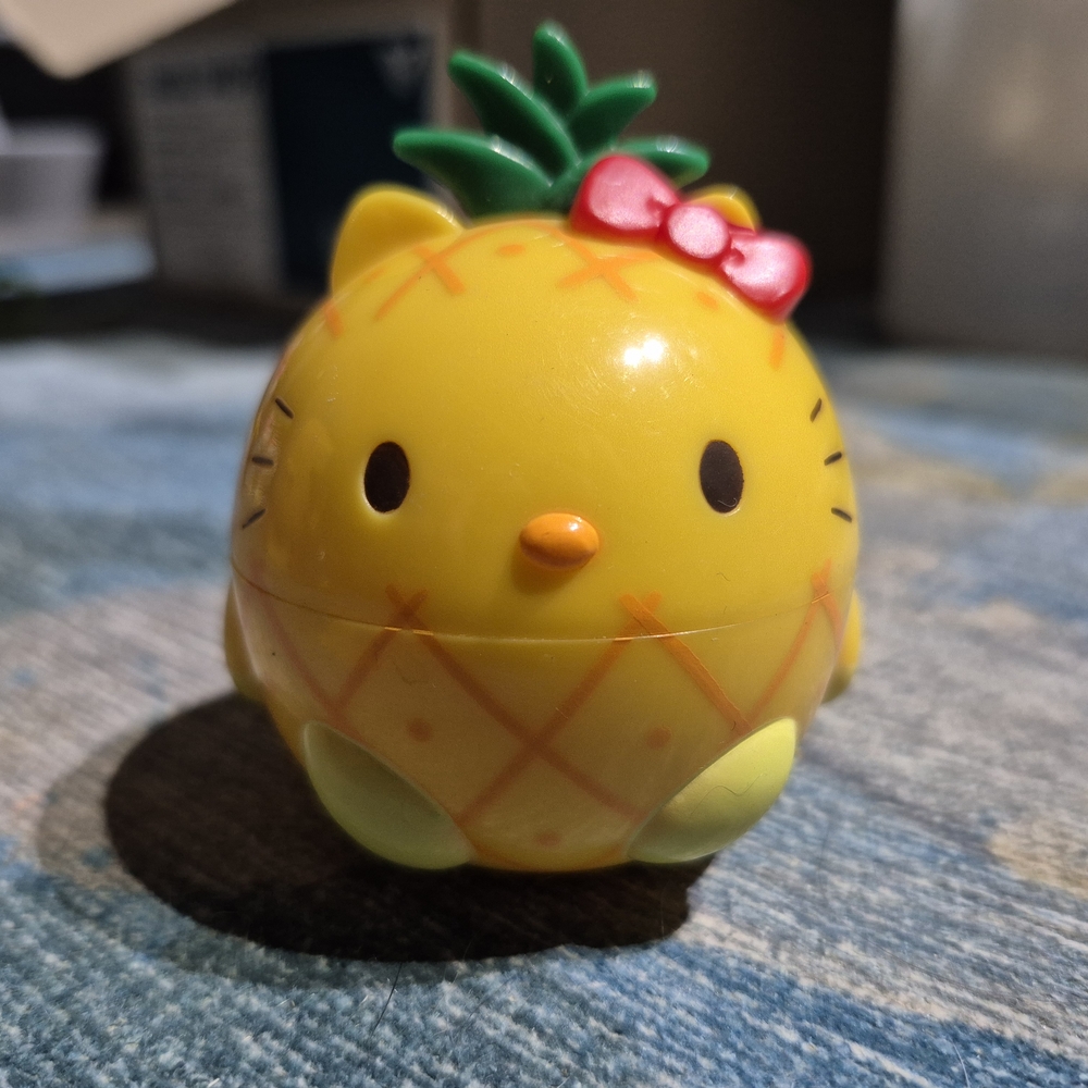 Sanrio Yellow Pineapple Pet Toy with Red Bow